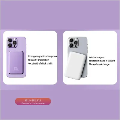 Xiaomi 50000mAh Тонкий Магнитный Power Bank с Беспроводной Зарядкой для iPhone