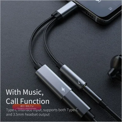 Адаптер USB-C на 3.5мм с поддержкой Power Delivery 60W и DAC для iPhone 15 Pro, iPad, Samsung