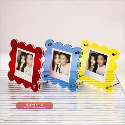 Двусторонняя акриловая рамка для Polaroid/Instax Mini с прозрачным дисплеем для фото, открыток, марок (подарок)