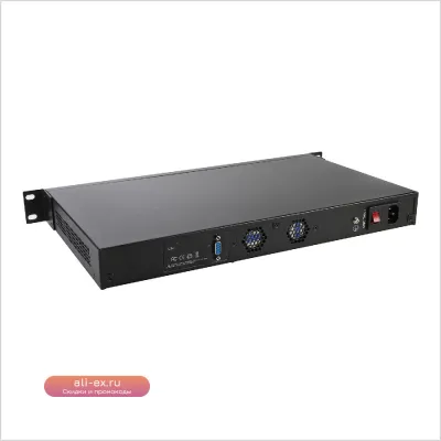 Firewall HUNSN RS07 1U Rackmount с 8 LAN, 2x SFP, COM, VGA - Intel Core i3/i5/i7/Celeron для Mikrotik, pfSense, OPNsense