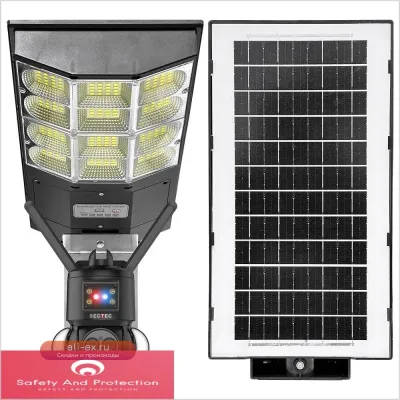 Уличный фонарь 6MP с камерой CCTV, 12x зум, 4G, 10 Вт, солнечная панель