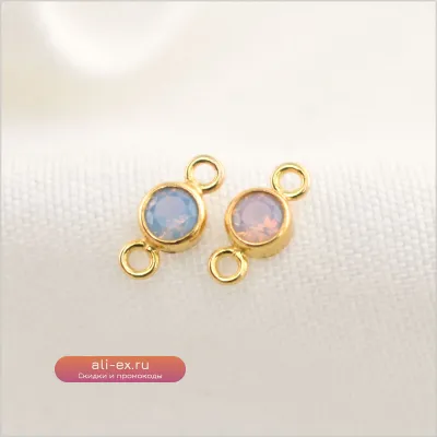 Подвеска из розового опала 14K Gold Filled с голубым опалом 3 мм для DIY украшений