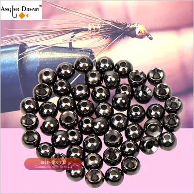 Бисер для вязания мушек Fly Tying Material 100 шт. (Золото/Медь/Черный Никель), вольфрамовые бусины для мормышек, головки для нимф