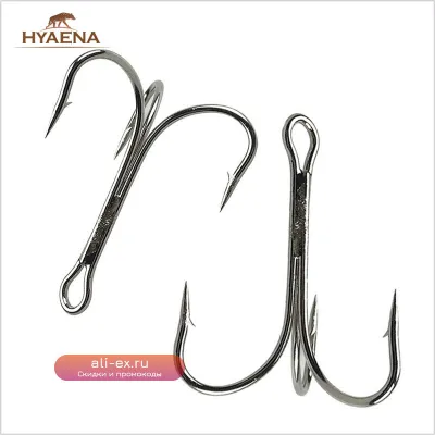 Hyaena Одинарные Крючки для Троллинга O'Shaughnessy 3551 High Carbon (4/0 - 10/0) 50 шт.
