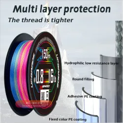 Леска YGK X8 150/200м PE плетёная 8 нитей multicolored