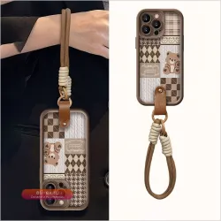 Spliced Bear with Hand Strap Shock Absorption Brown Frosted Case For Xiaomi F7 F6 F5 X7 X6 X5 M6 Pro F3 X3 Shockproof Soft Cover