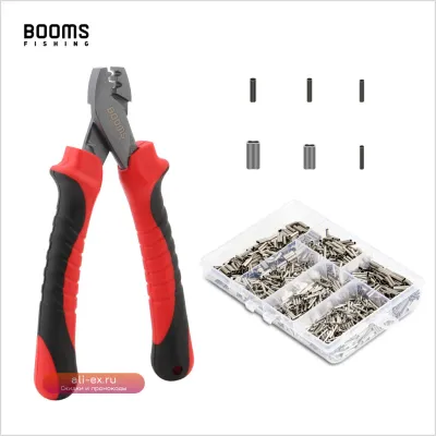 Плоскогубцы для обжима лески Booms Fishing CP2 с набором из 300 гильз (6 размеров)