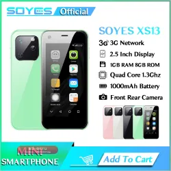 SOYES XS13 Мини-смартфон Quad Core Android с 3D-стеклом, двумя SIM-картами, слотом TF и HD-камерой