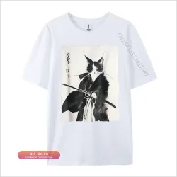 Футболка мужская Bushi Cat Vintage Japanese Fighter