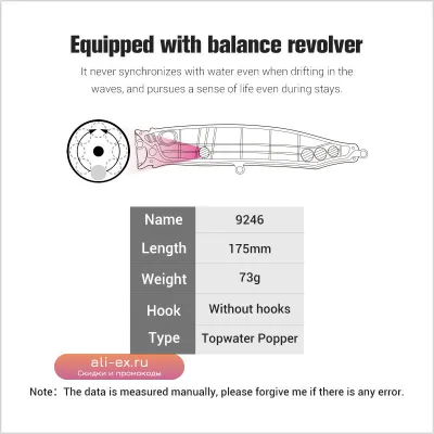 NOEBY Feed Popper 175мм 73г для морской рыбалки на крупную рыбу