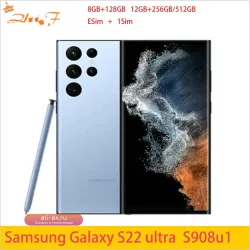 Samsung Galaxy S22 Ultra 5G S908U1 S908B/DS S908N 8/12GB RAM 128/256/512GB ROM Snapdragon NFC S Pen ОРИГИНАЛ Разблокированный Смартфон