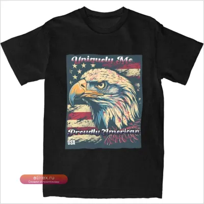 Футболка American Eagle с флагом США для мужчин, хлопок, размер 6XL