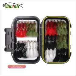 Vitwins Застежка-стример Wooly Bugger с головкой из медных бусин для рыбалки (с водонепроницаемым ящиком)