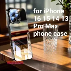 Чехол-зеркало "Ледяной кристалл" для iPhone 16/15/14/13 Pro Max с полным покрытием, защитой от падений и рассеиванием тепла