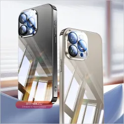 Чехол-зеркало "Ледяной кристалл" для iPhone 16/15/14/13 Pro Max с полным покрытием, защитой от падений и рассеиванием тепла