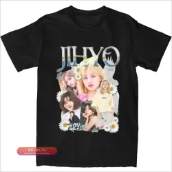 Футболка Jihyo Twice с принтом из альбома, хлопок, короткий рукав, унисекс