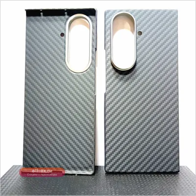Чехол из арамидного карбона для Samsung Galaxy Z Fold 7 с тонким матовым металлическим кольцом камеры