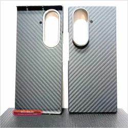 Чехол из арамидного карбона для Samsung Galaxy Z Fold 7 с тонким матовым металлическим кольцом камеры