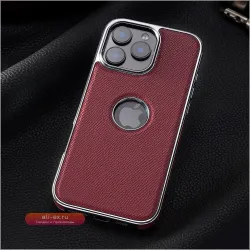 Чехол из натуральной кожи для iPhone 15/16 Pro Max с Magsafe и логотипом