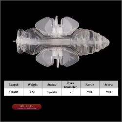 Неокрашенные воблеры Chan’sHuang 130мм 7.5г Popper для рыбалки DIY