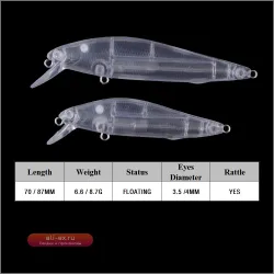 Заготовки для воблеров Chan’sHuang Minnow 70/87 мм (20 шт.)