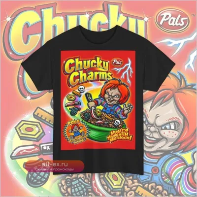 Футболка унисекс Chucky Charms в винтажном стиле для фанатов хоррора