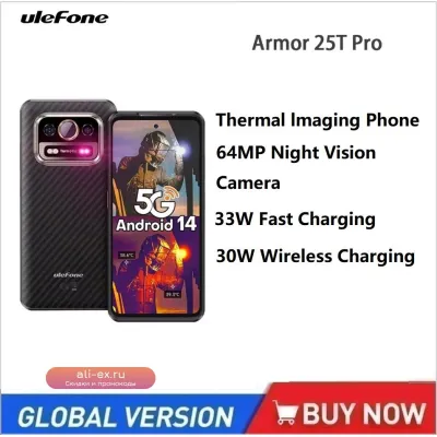 Ulefone Armor 25T Pro 5G: Защищенный смартфон с тепловизором, 33W, 50+64Мп, NFC, Android 14
