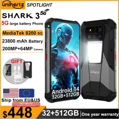 Unihertz Shark 3 (8849) - защищенный смартфон Android 14, AMOLED 3K, 32GB RAM, 512GB ROM, Dimensity 8300