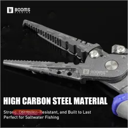 Рыболовные плоскогубцы Booms Fishing XW12 Carbon Steel 8.5 дюйма с леской для плетеной лески, обжимной инструмент, съемник крючков, многофункциональный рыболовный инструмент