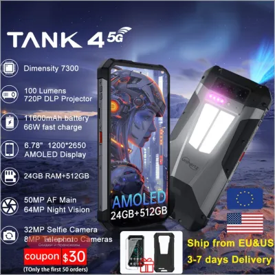 Unihertz 8849 Tank 4: Смартфон с встроенным 720P проектором, 5G, 24+512GB, 11600mAh, Dimensity 7300, AMOLED 120Hz
