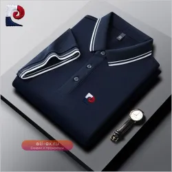 Летняя мужская футболка-поло с коротким рукавом, модный бизнес-кэжуал, дышащая и прохладная