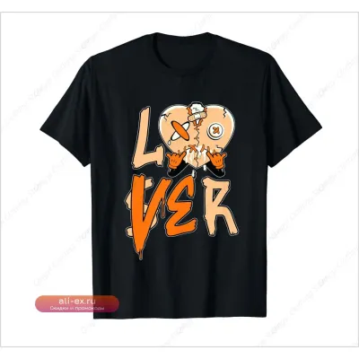 Футболка с принтом "Orange Loser Lover Pink Drip Heart" для мужчин и женщин