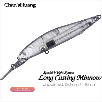 Chan’sHuang 10шт. незакрашенные воблеры для рыбалки с системой утяжеления