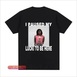 Футболка Ken Carson I Paused My Lucki To Be Here женская ретро оверсайз с коротким рукавом