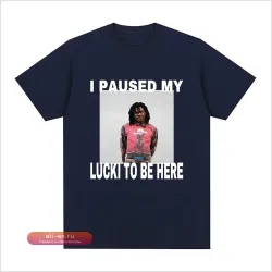 Футболка Ken Carson I Paused My Lucki To Be Here женская ретро оверсайз с коротким рукавом