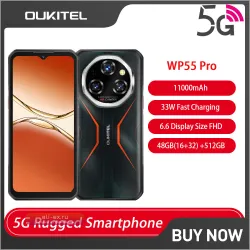 Oukitel WP55 Pro 5G: Прочный смартфон Android 15, 6.6", 48 ГБ ОЗУ (16+32), 512 ГБ ПЗУ, 108 Мп камера (глобальная версия)