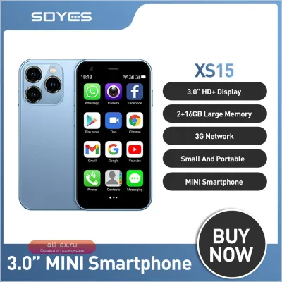 SOYES XS15 Ультратонкий мини-смартфон 3.0" Android 8.1 2/16GB 3G Dual SIM