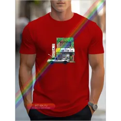 Фудживара Тофу Хед Текст D Принт: Мужская Хлопковая Футболка Лето 2024