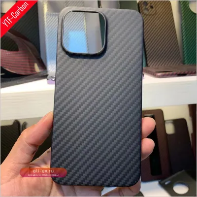 Чехол YTF-Carbon из настоящего карбона для iPhone 13/14 Pro Max, ультратонкий, защищенный от падений
