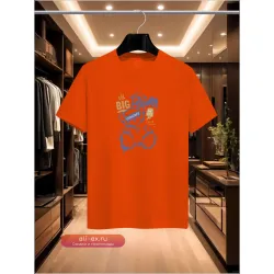 Футболка с принтом "Мишка Y2K" из чистого хлопка для мужчин 2025