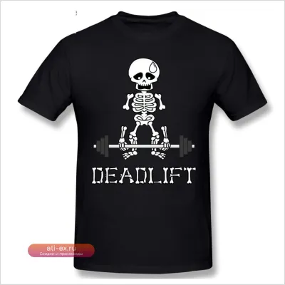 Футболка FPDeadlift Classic Print Cotton Bodybuilding Pumping GYM Muscle Training Crossfit Fashion Streetwear для мужчин