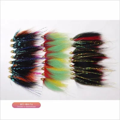 Набор рыболовных мушек Tigofly Cone Head Tube Fly для лосося, форели и стальной головы (24 шт.)