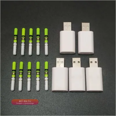 Светящийся поплавок для ночной рыбалки с аккумулятором CR322 и USB-зарядкой (10 шт.)