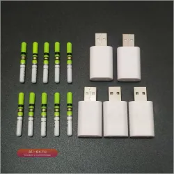 Светящийся поплавок для ночной рыбалки с аккумулятором CR322 и USB-зарядкой (10 шт.)