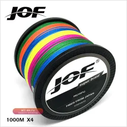 JOF PE 1000М 4-жильная плетеная леска для рыбалки, карповая, для соленой воды, 10-80 LB