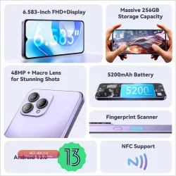 Смартфон Cubot P80 Global Version 8/256GB, NFC, 6.583" FHD+, 48MP+24MP, 5200mAh, Android 13