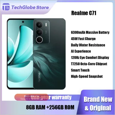 Смартфон Realme C71: 6.67" 120Hz, 6300mAh, 45W VOOC, 50MP AI, 8/256GB, NFC