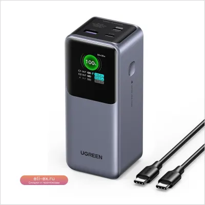 UGREEN Nexode Power Bank 20000mAh 130W с TFT-дисплеем