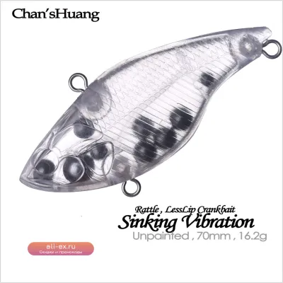 Неокрашенные воблеры-крэнкбейты Chan’sHuang 20 шт. с погремушкой