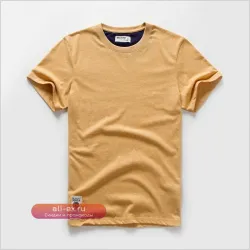 Мужская хлопковая футболка с коротким рукавом, однотонная, мультиколор